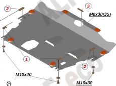 Защита алюминиевая Alfeco для картера Ford S-Max 2006-2015
